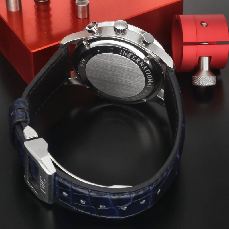 2020 IWC Portuguese Chronograph IW371446 – Quadrante Argento, Lancette Blu, Full Set, Garanzia IWC 2028 - immagine 11