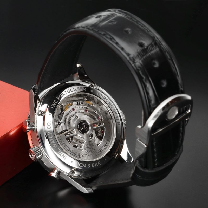 2024 IWC Portoghese Cronografo IW371604 Quadrante Argento, Cinturino in Alligatore, Garanzia Ufficiale IWC Fino al 2032 - immagine 10