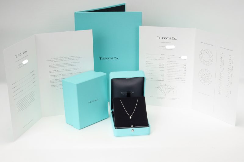 Tiffany Collana Solitaire in Platino con Diamante 0,22 ct e Certificato Tiffany - immagine 7