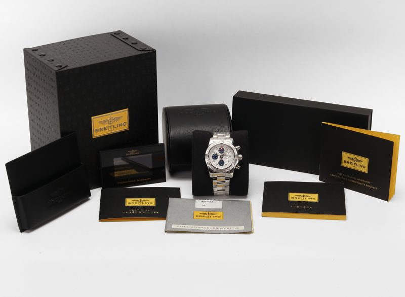 Breitling Avenger II Panda Blu 2014 Japan Limited 43mm A133813K/A760 – Mai lucidato, Full Set - immagine 16