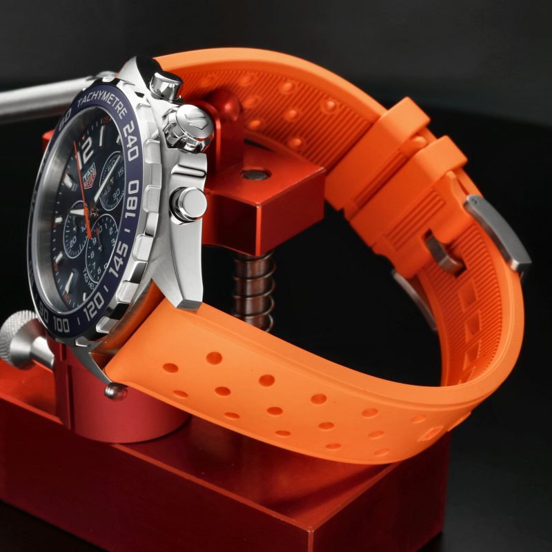 2025 TAG Heuer Formula 1 CAZ1014.FT8028 Mai Indossato Quadrante Blu Cinturino in Gomma Arancione Esclusiva Online Full Set - immagine 4