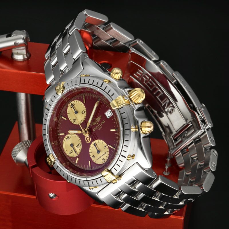 c. 1993 Breitling Chronomat B13048 Bicolore Burgundy 39mm – Revisione Ufficiale Breitling & Bracciale Pilot - immagine 3