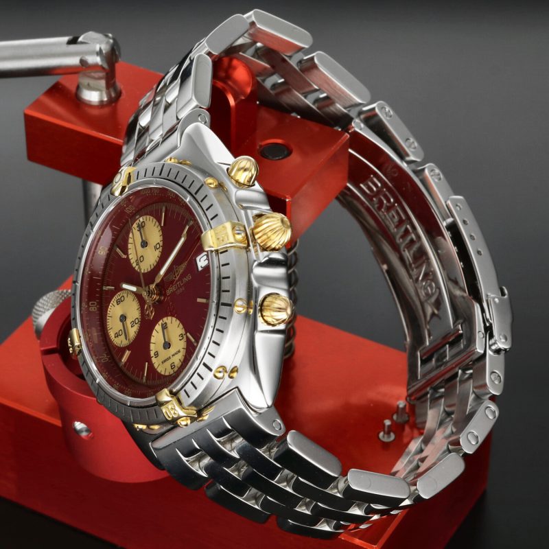 c. 1993 Breitling Chronomat B13048 Bicolore Burgundy 39mm – Revisione Ufficiale Breitling & Bracciale Pilot - immagine 4