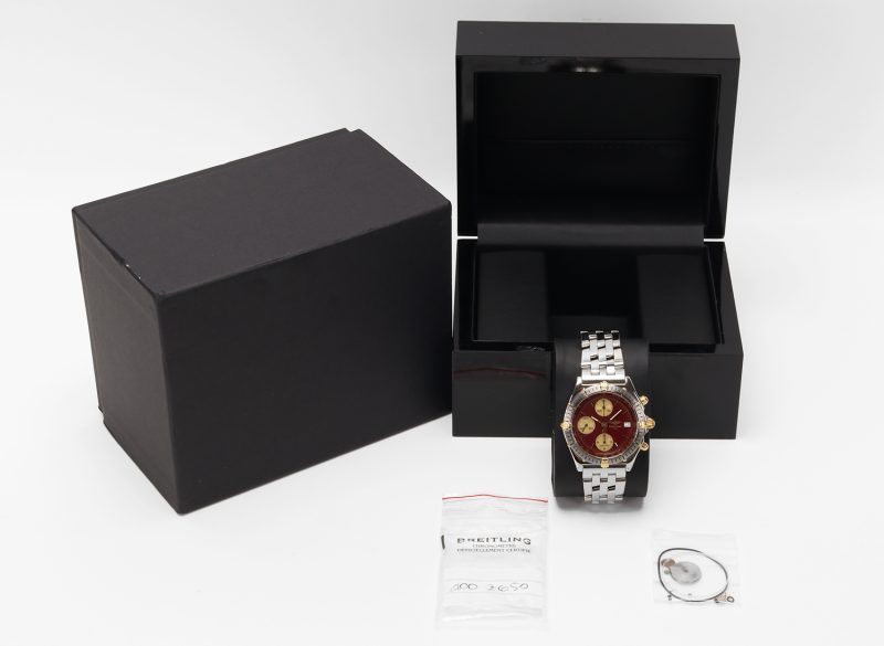 c. 1993 Breitling Chronomat B13048 Bicolore Burgundy 39mm – Revisione Ufficiale Breitling & Bracciale Pilot - immagine 16