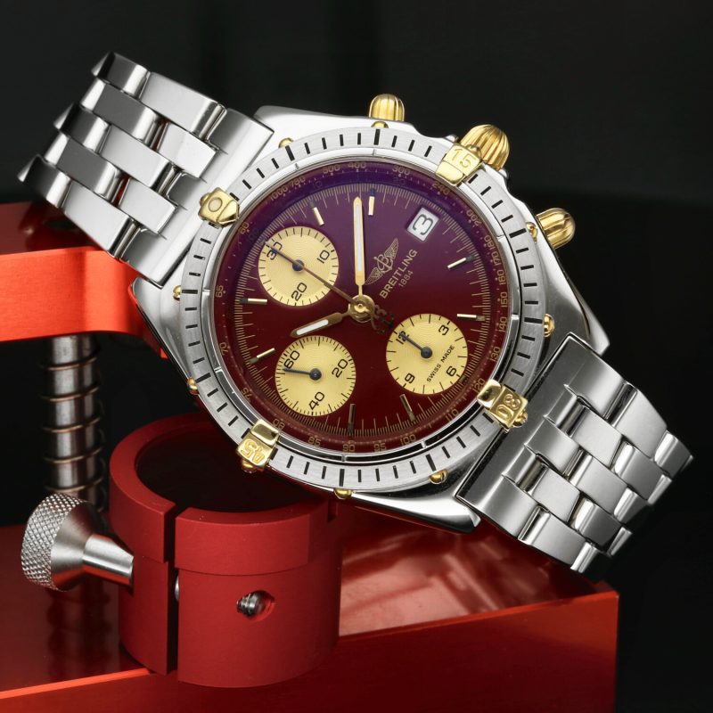 c. 1993 Breitling Chronomat B13048 Bicolore Burgundy 39mm – Revisione Ufficiale Breitling & Bracciale Pilot - immagine 2