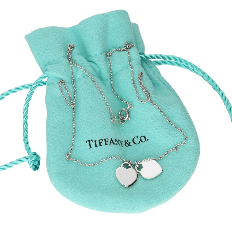 Tiffany Return to Tiffany collana Mini Double Heart in argento con cuore rosa smaltato - immagine 9