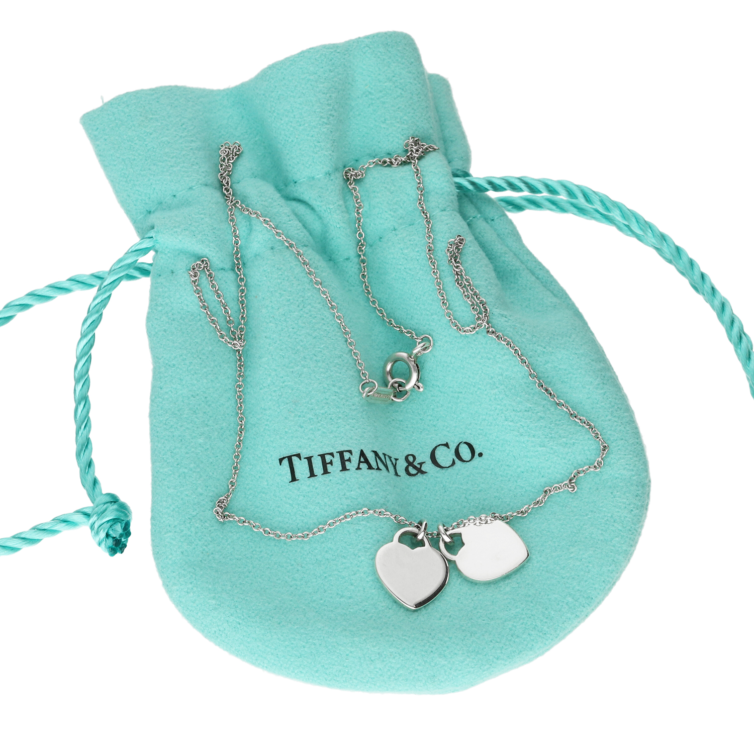 Tiffany Return to Tiffany collana Mini Double Heart in argento con cuore rosa smaltato - immagine 9