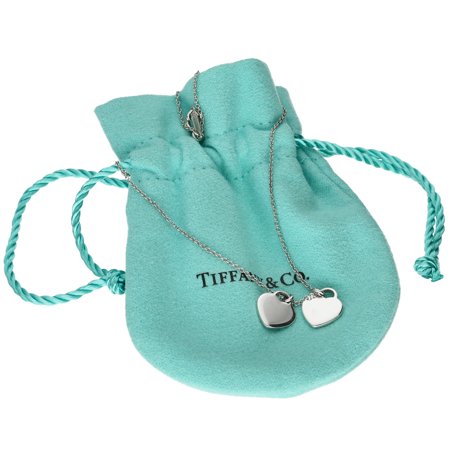 Tiffany Return to Tiffany collana Mini Double Heart in argento con cuore rosa smaltato - immagine 4