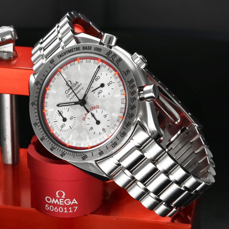 c.2001 Omega Speedmaster Michael Schumacher Limited Edition 3517.30.00 – Quadrante Argento a Scacchi, Non Lucidato, Garanzia 2 Anni - immagine 3