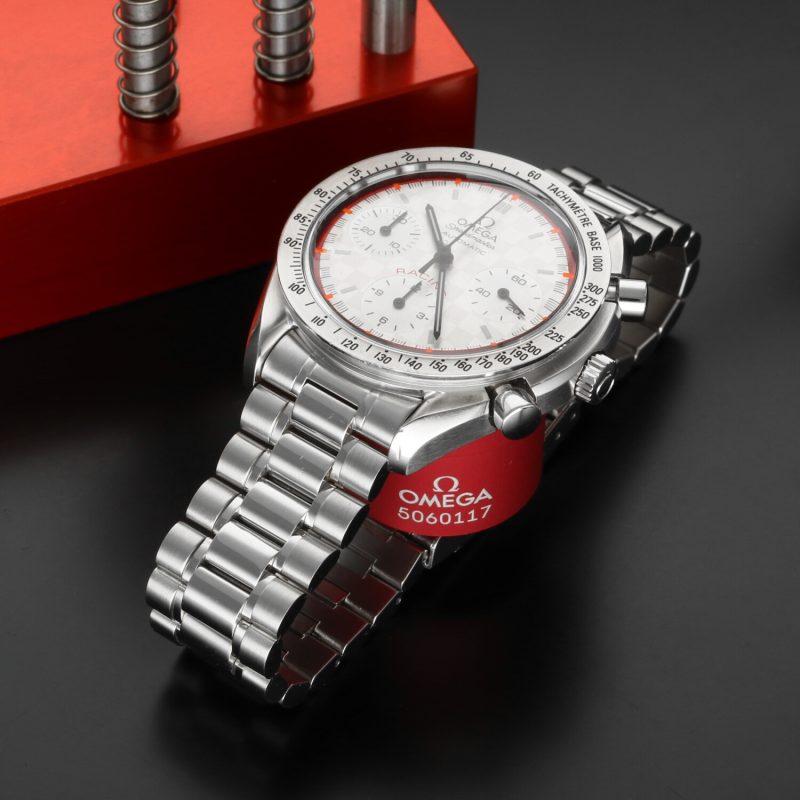 c.2001 Omega Speedmaster Michael Schumacher Limited Edition 3517.30.00 – Quadrante Argento a Scacchi, Non Lucidato, Garanzia 2 Anni - immagine 10