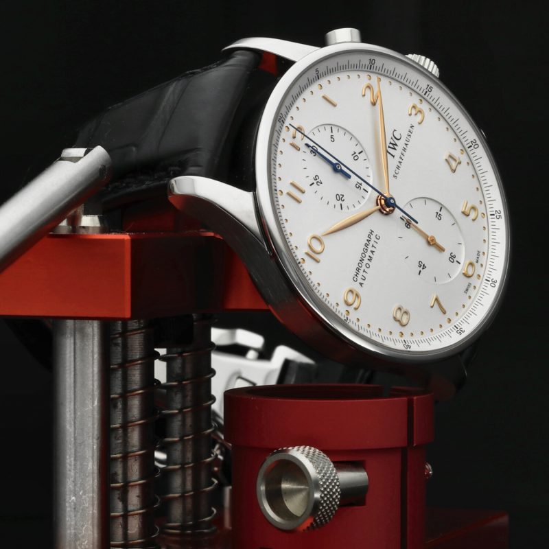 c. 2015 IWC Portugieser Chronograph ref. IW371445 – Men’s Stainless Steel Watch, Silver Dial, NOS Condition - Image 3