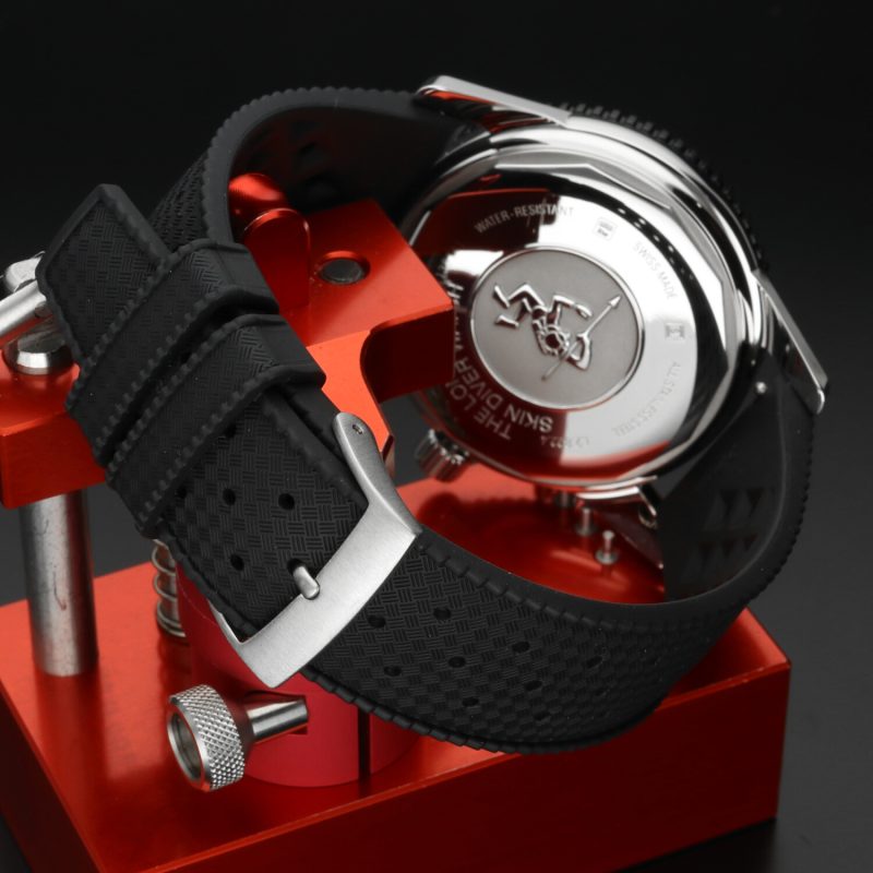 c.2020 Longines Heritage Skin Diver L2.822.4.56.6 Acciaio 42mm Quadrante Nero Cinturino Gomma Aftermarket - immagine 7