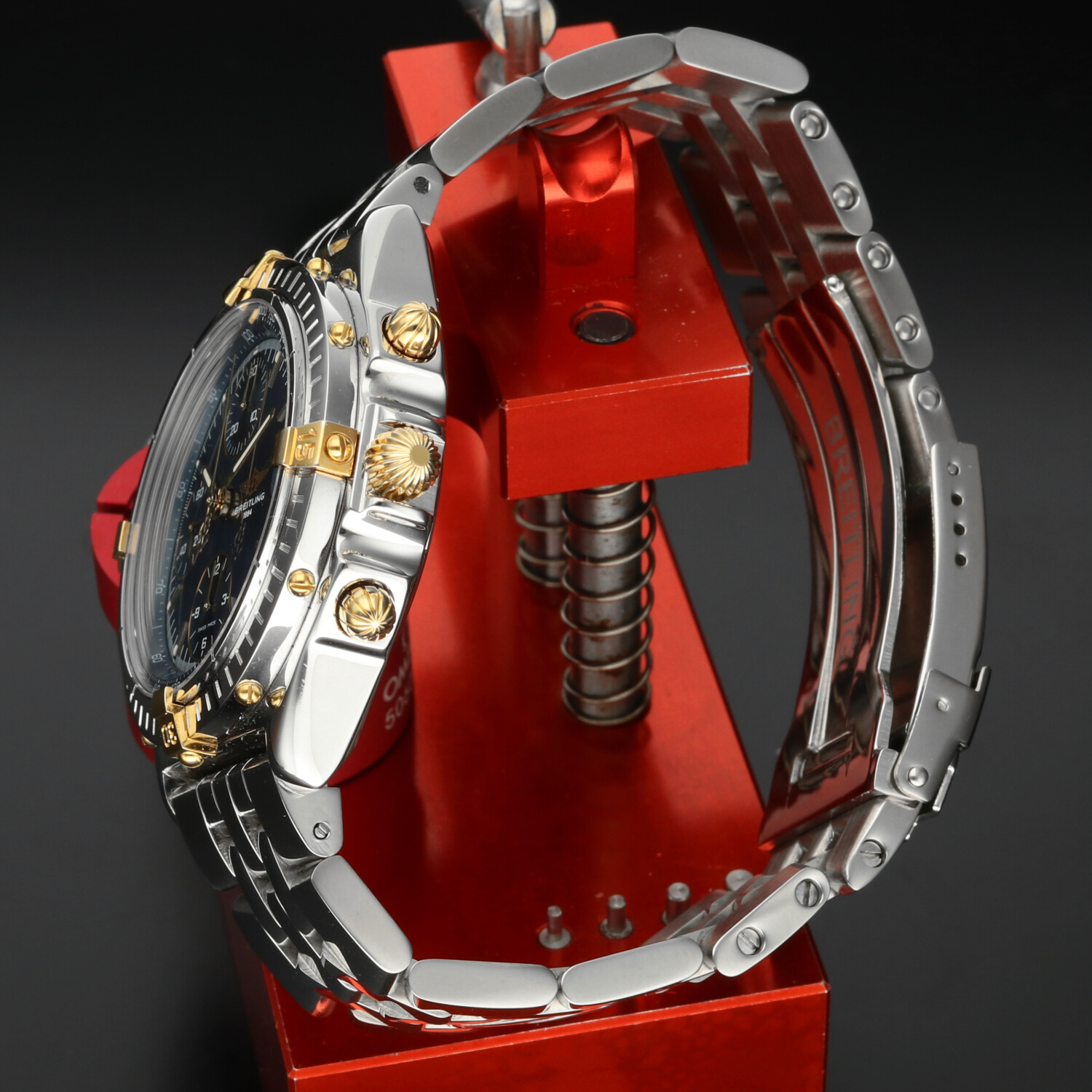 Breitling Chronomat B13050 Two Tone 39mm Quadrante Blu 1994 – Cronografo Automatico Acciaio Oro – Scatola & Garanzia - immagine 4