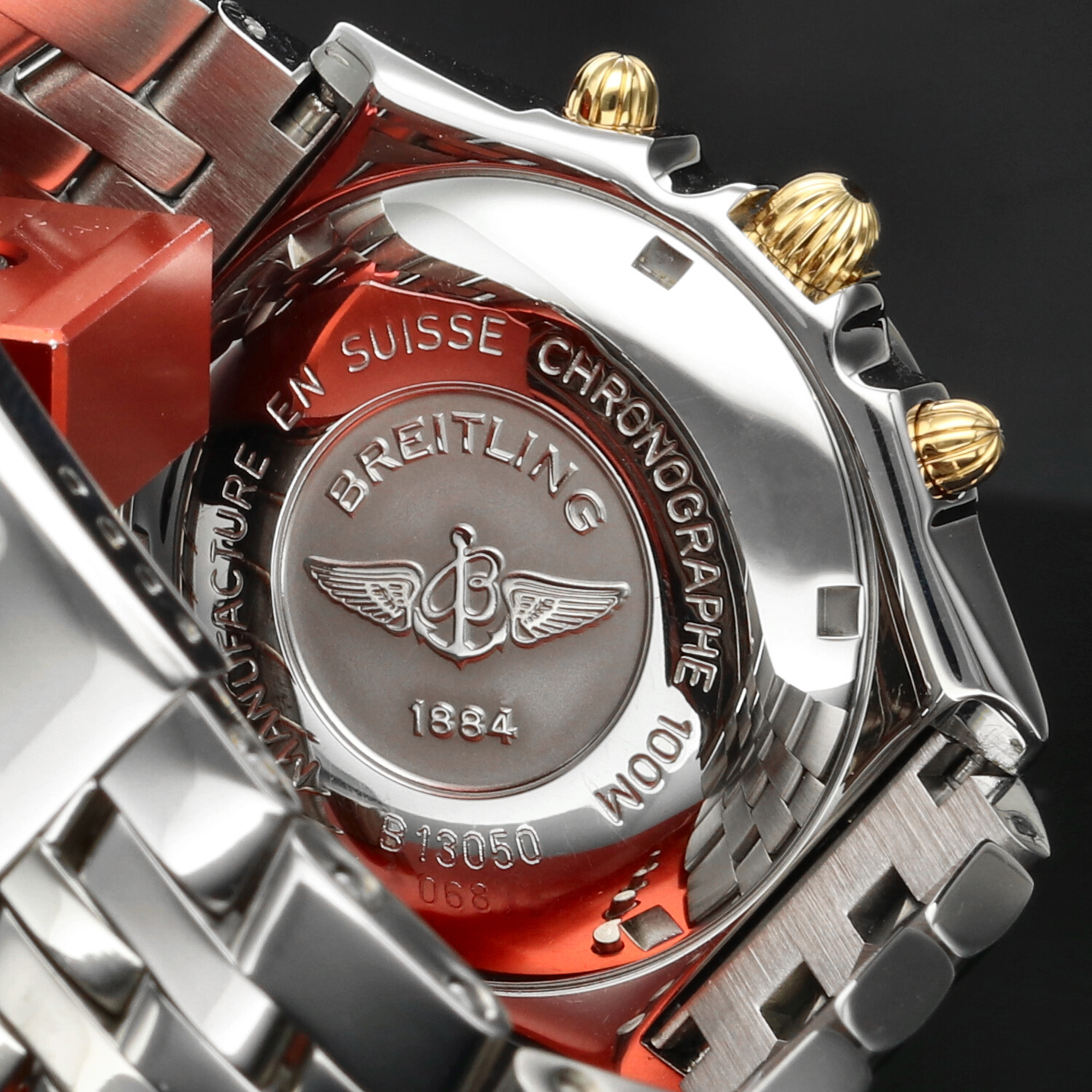 Breitling Chronomat B13050 Two Tone 39mm Quadrante Blu 1994 – Cronografo Automatico Acciaio Oro – Scatola & Garanzia - immagine 6