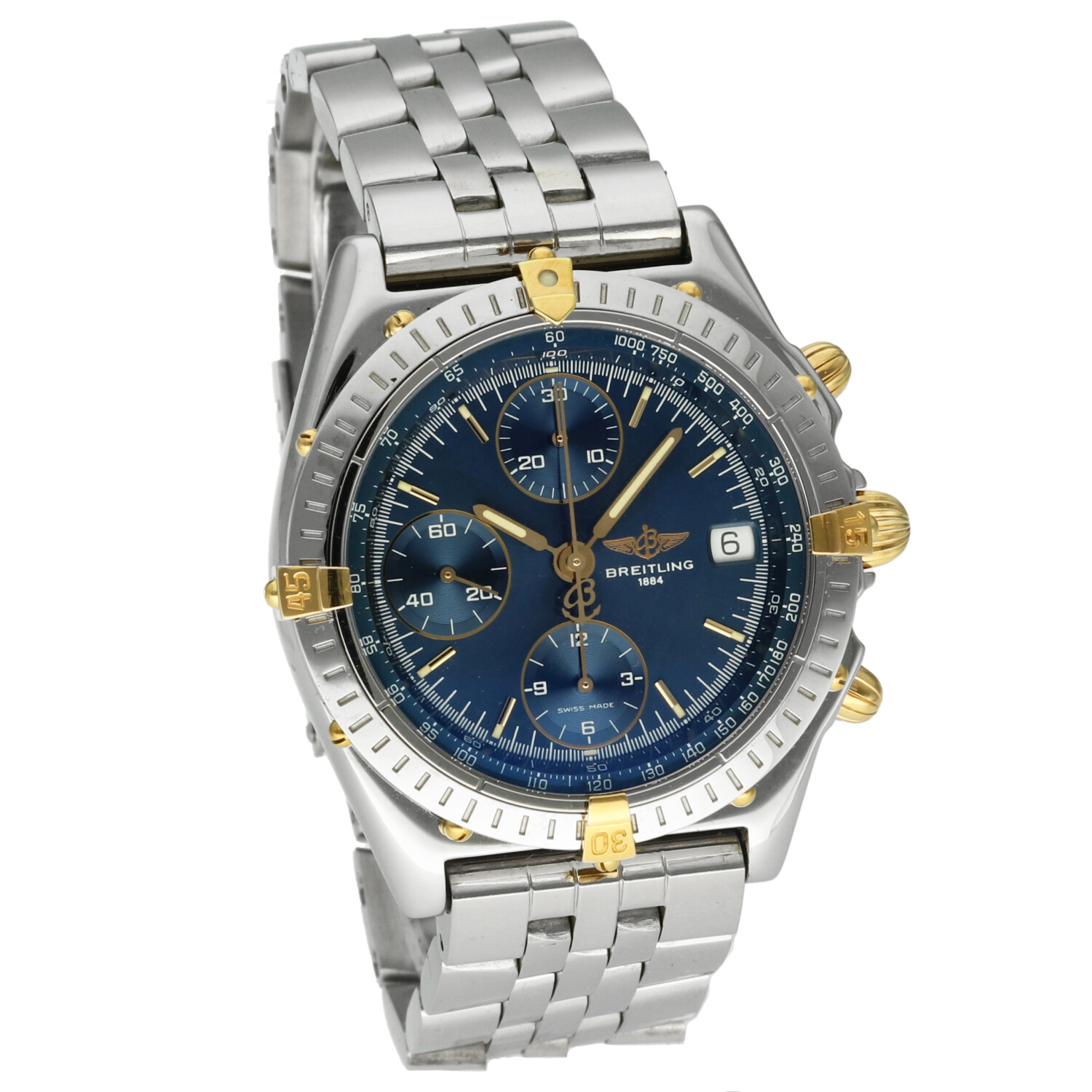 Breitling Chronomat B13050 Two Tone 39mm Quadrante Blu 1994 – Cronografo Automatico Acciaio Oro – Scatola & Garanzia