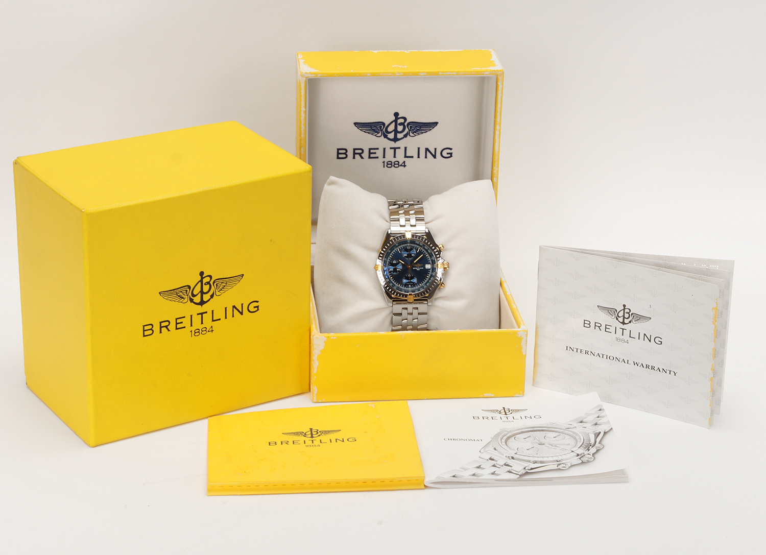 Breitling Chronomat B13050 Two Tone 39mm Quadrante Blu 1994 – Cronografo Automatico Acciaio Oro – Scatola & Garanzia - immagine 15