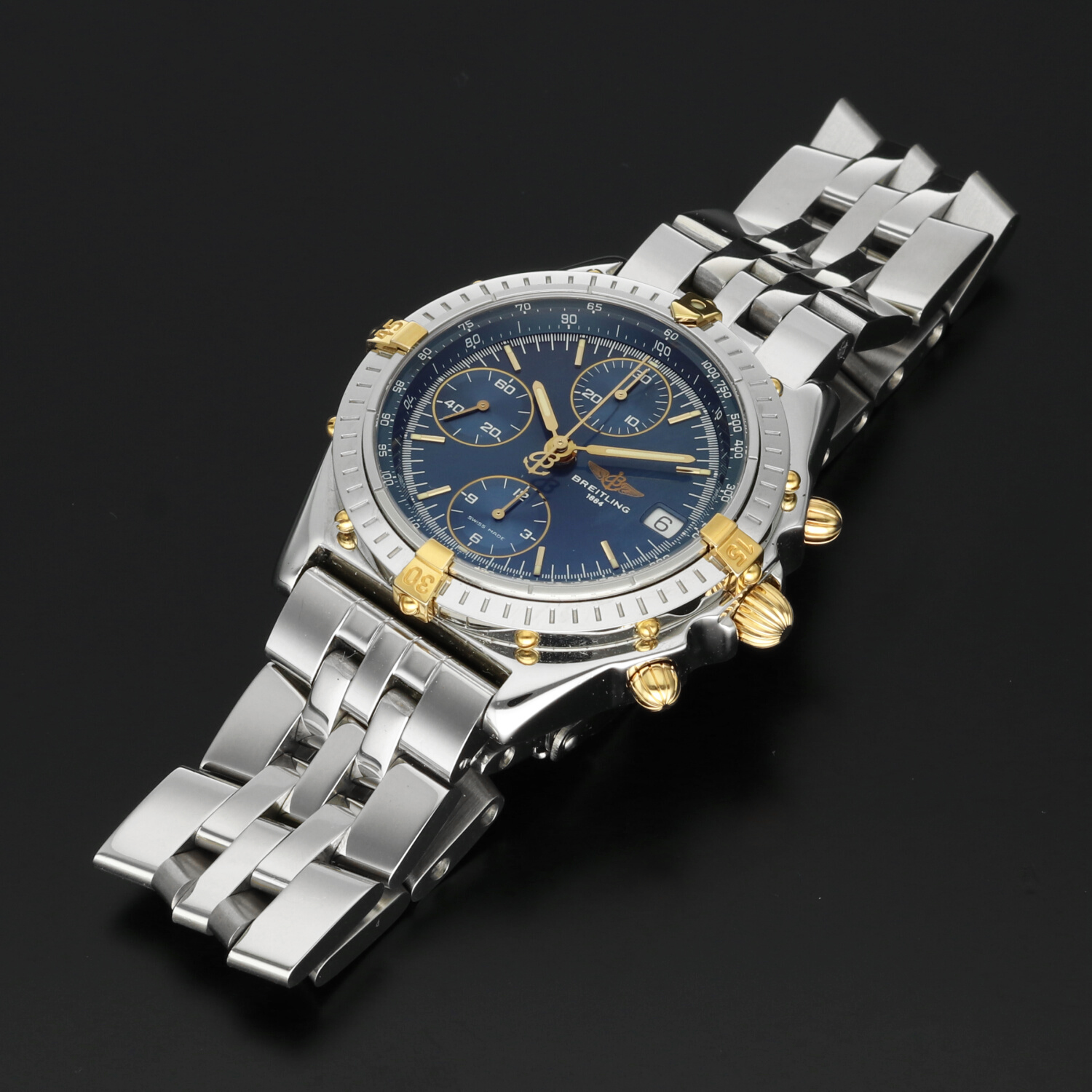 Breitling Chronomat B13050 Two Tone 39mm Quadrante Blu 1994 – Cronografo Automatico Acciaio Oro – Scatola & Garanzia - immagine 11
