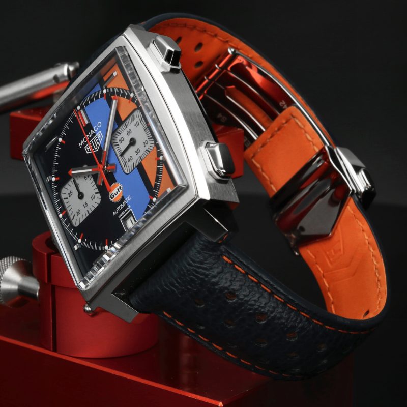 TAG Heuer Monaco Gulf Special Edition ref. CAW211R.FC6401 – Cronografo Automatico Calibre 11 – 39mm – con Scatola e Garanzia 2020 - immagine 3