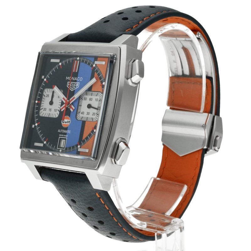 TAG Heuer Monaco Gulf Special Edition ref. CAW211R.FC6401 – Cronografo Automatico Calibre 11 – 39mm – con Scatola e Garanzia 2020 - immagine 15