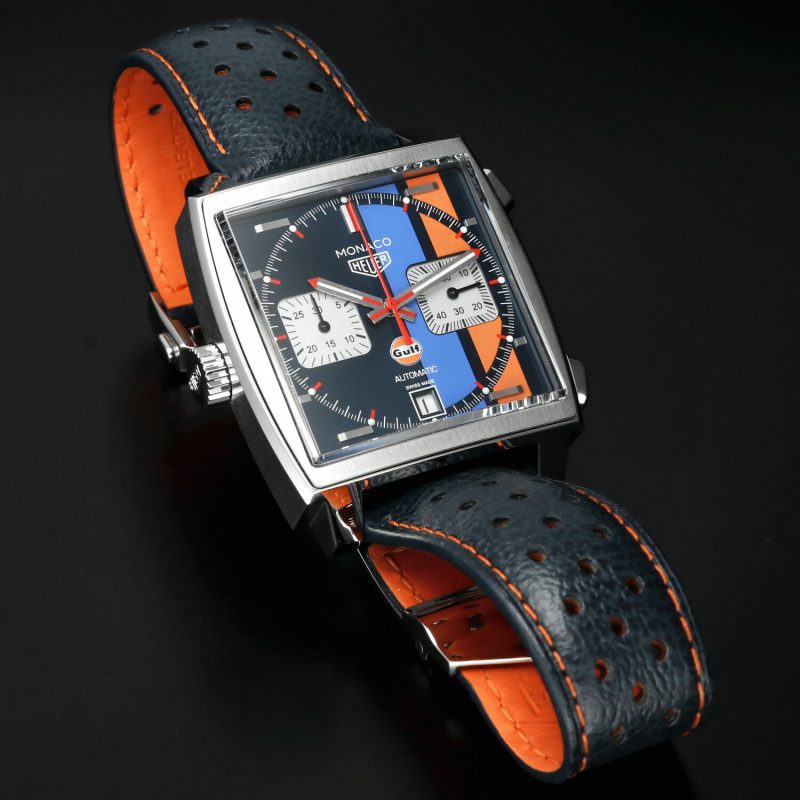 TAG Heuer Monaco Gulf Special Edition ref. CAW211R.FC6401 – Cronografo Automatico Calibre 11 – 39mm – con Scatola e Garanzia 2020 - immagine 12