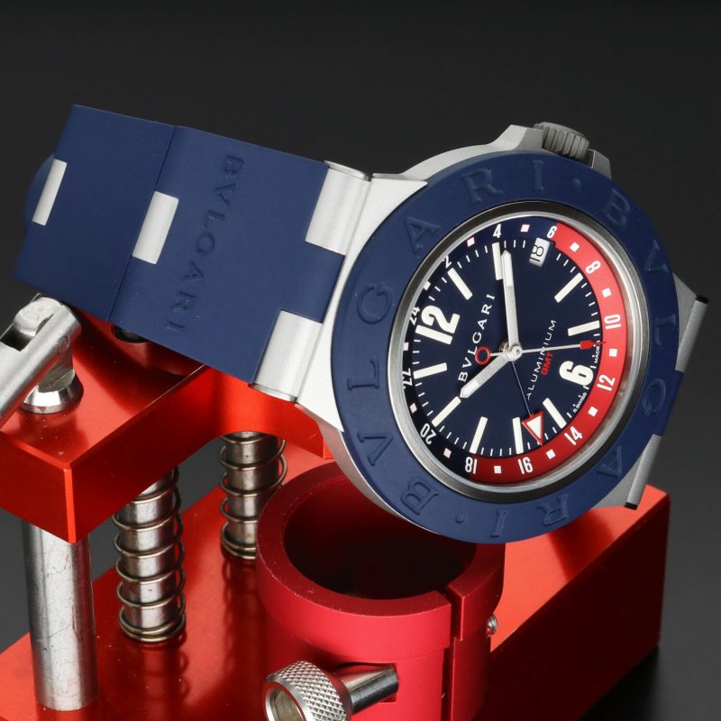 Bulgari Aluminium GMT Ref. 103554 – Orologio Automatico, Quadrante Blu, Full Set 2022, Condizioni Mai Indossato - immagine 5
