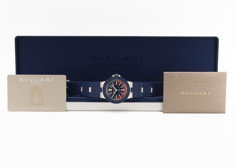 Bulgari Aluminium GMT Ref. 103554 – Orologio Automatico, Quadrante Blu, Full Set 2022, Condizioni Mai Indossato - immagine 16