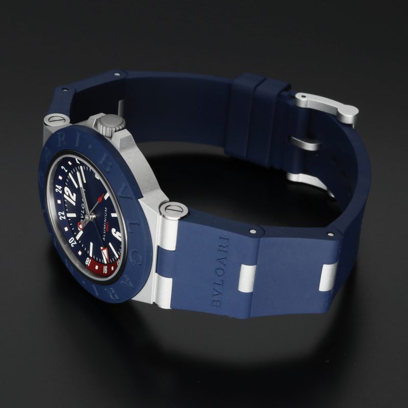 Bulgari Aluminium GMT Ref. 103554 – Orologio Automatico, Quadrante Blu, Full Set 2022, Condizioni Mai Indossato - immagine 12
