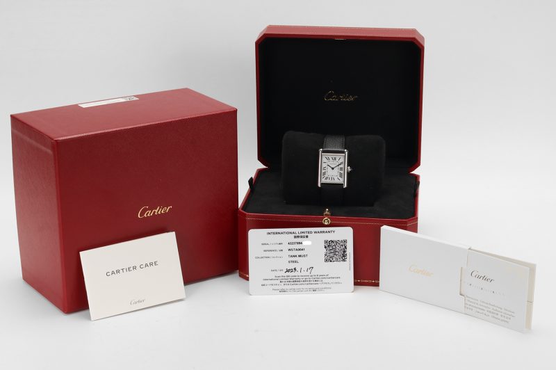 Cartier Tank Must Modello Grande WSTA0041 – Acciaio, Quadrante Bianco, Full Set 2023, Garanzia Ufficiale Cartier Care fino al 2031 - immagine 16