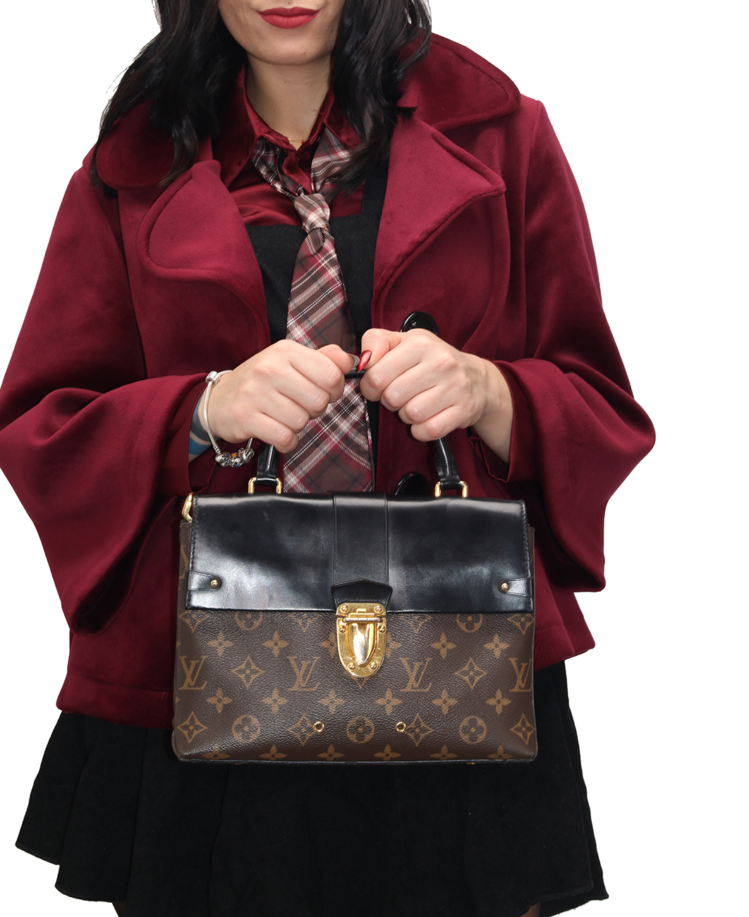 Louis Vuitton One Handle Flap Bag MM M43125 Monogram Canvas e Pelle Noir – Borsa a Mano e Tracolla Originale Certificata Entrupy - immagine 3