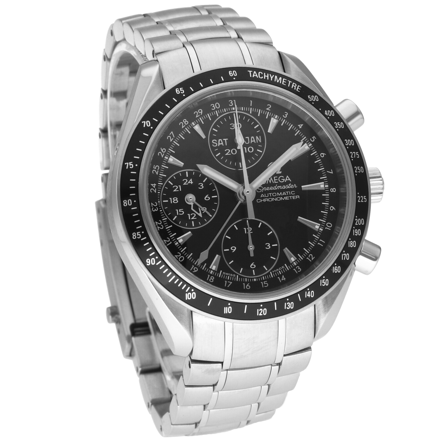 Mai Indossato Omega Speedmaster Day Date Triple Date 3220.50 – NOS - Full Set - 2017 -Scatola & Garanzia Originale