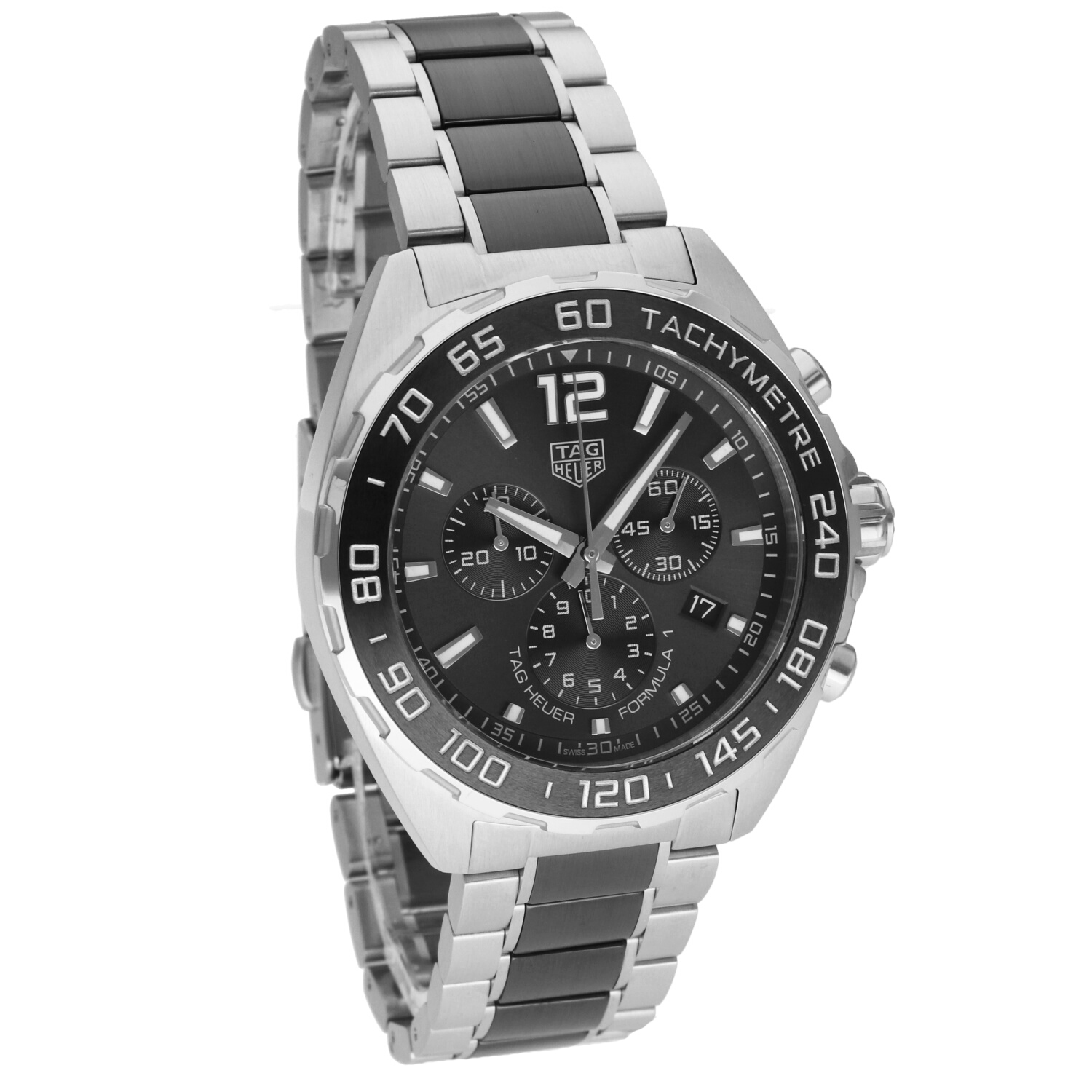 TAG Heuer Formula 1 CAZ1011.BA0843 – 43mm – Anthracite Sunray Dial – Ceramic Bezel – Steel/Ceramic Bracelet – Full Set 2024