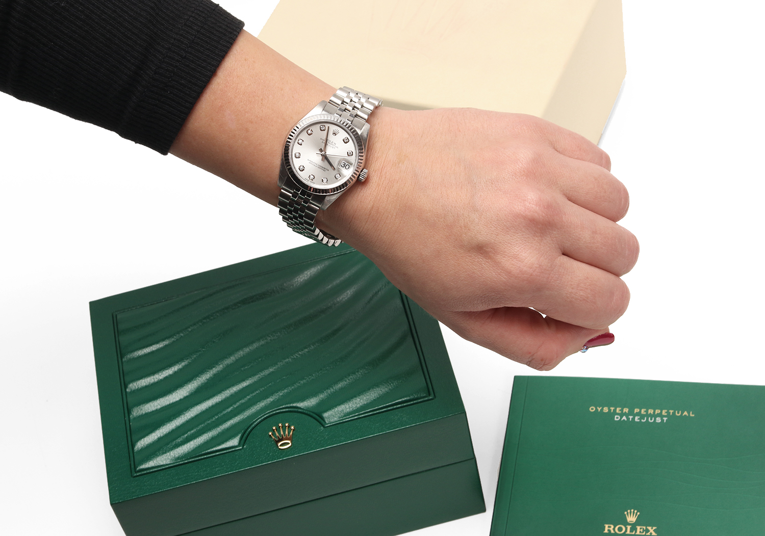 Rolex Datejust 31 Ref. 178274 Silver Diamond Dial Jubilee Steel White Gold c.2013 - Image 15