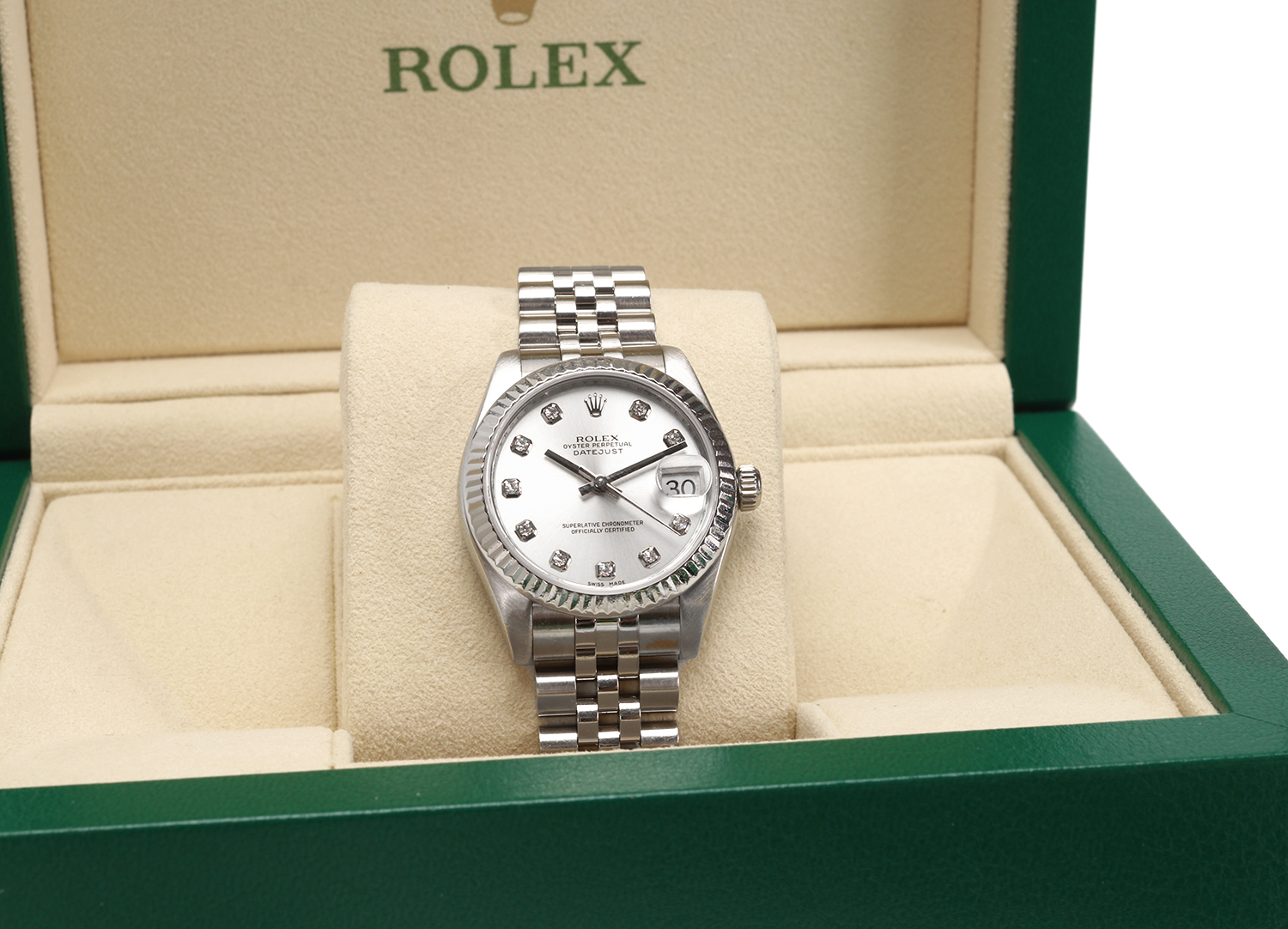 Rolex Datejust 31 Ref. 178274 Silver Diamond Dial Jubilee Steel White Gold c.2013 - Image 14