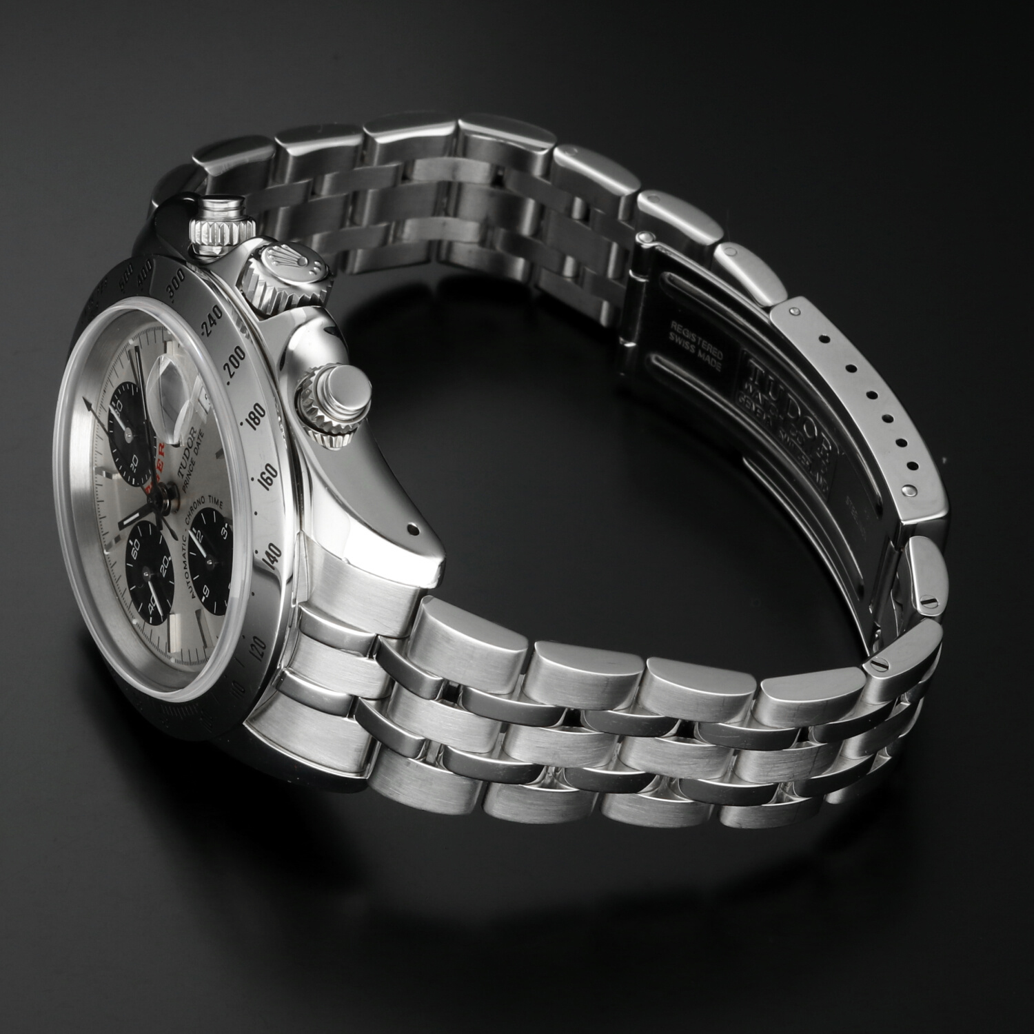 Tudor Prince Date Tiger 79280 Ghost Quadrante Argento Cronografo Automatico 40mm Anno 2000 Full Set - immagine 11