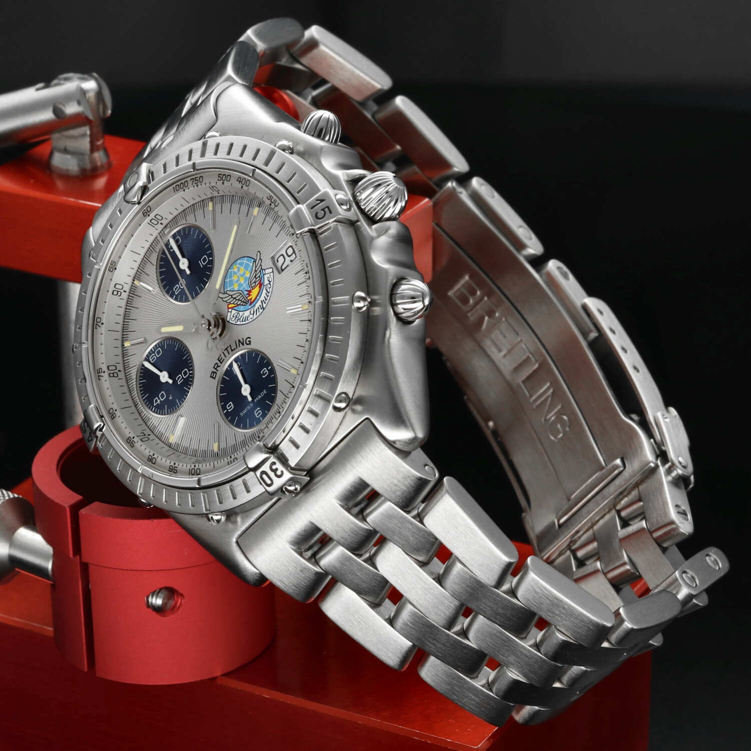 Breitling Chronomat Blue Impulse A13048 Edizione Limitata 1000 Esemplari Cronografo Automatico 39mm Acciaio Satinato Anni ’90 - immagine 3