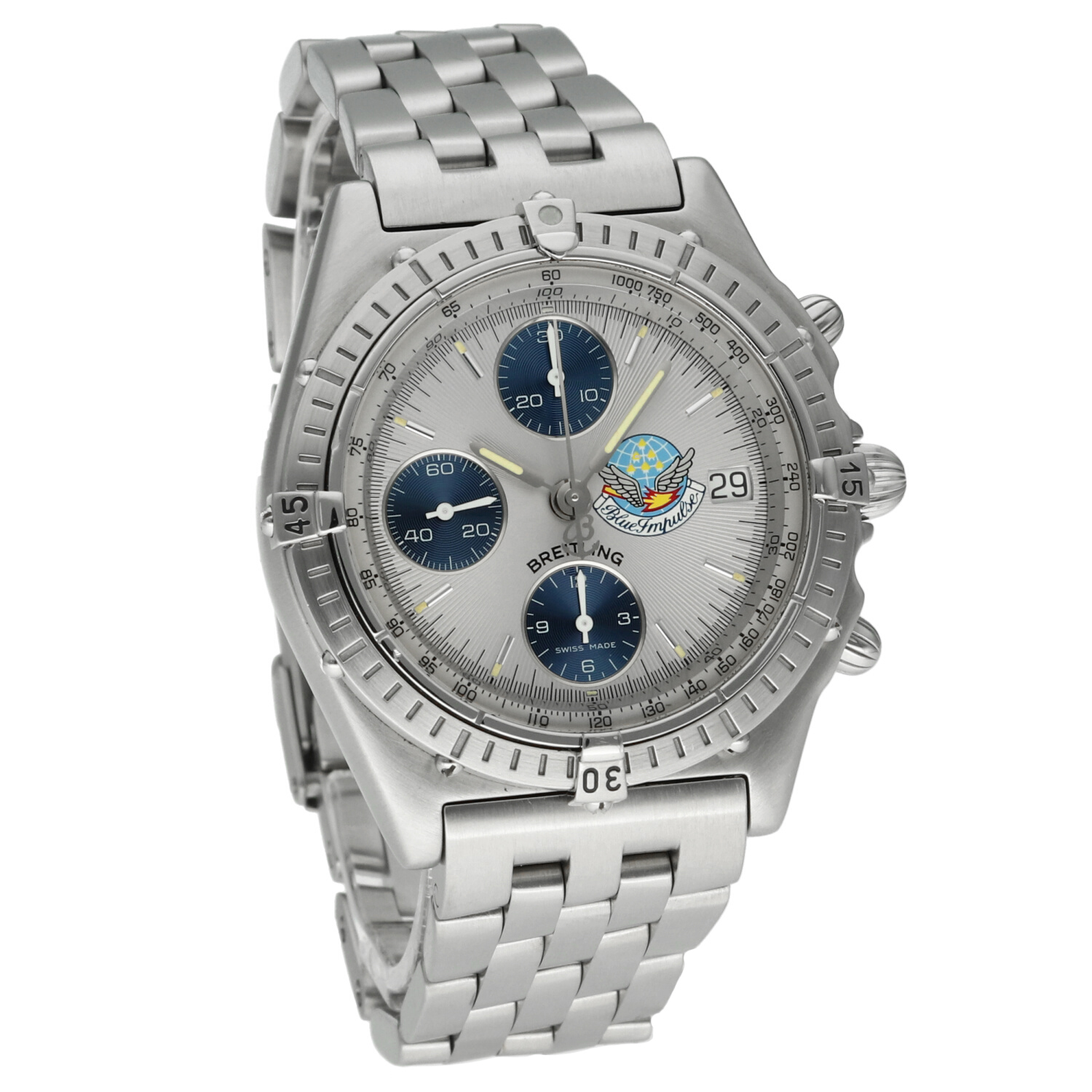 Breitling Chronomat Blue Impulse A13048 Edizione Limitata 1000 Esemplari Cronografo Automatico 39mm Acciaio Satinato Anni ’90