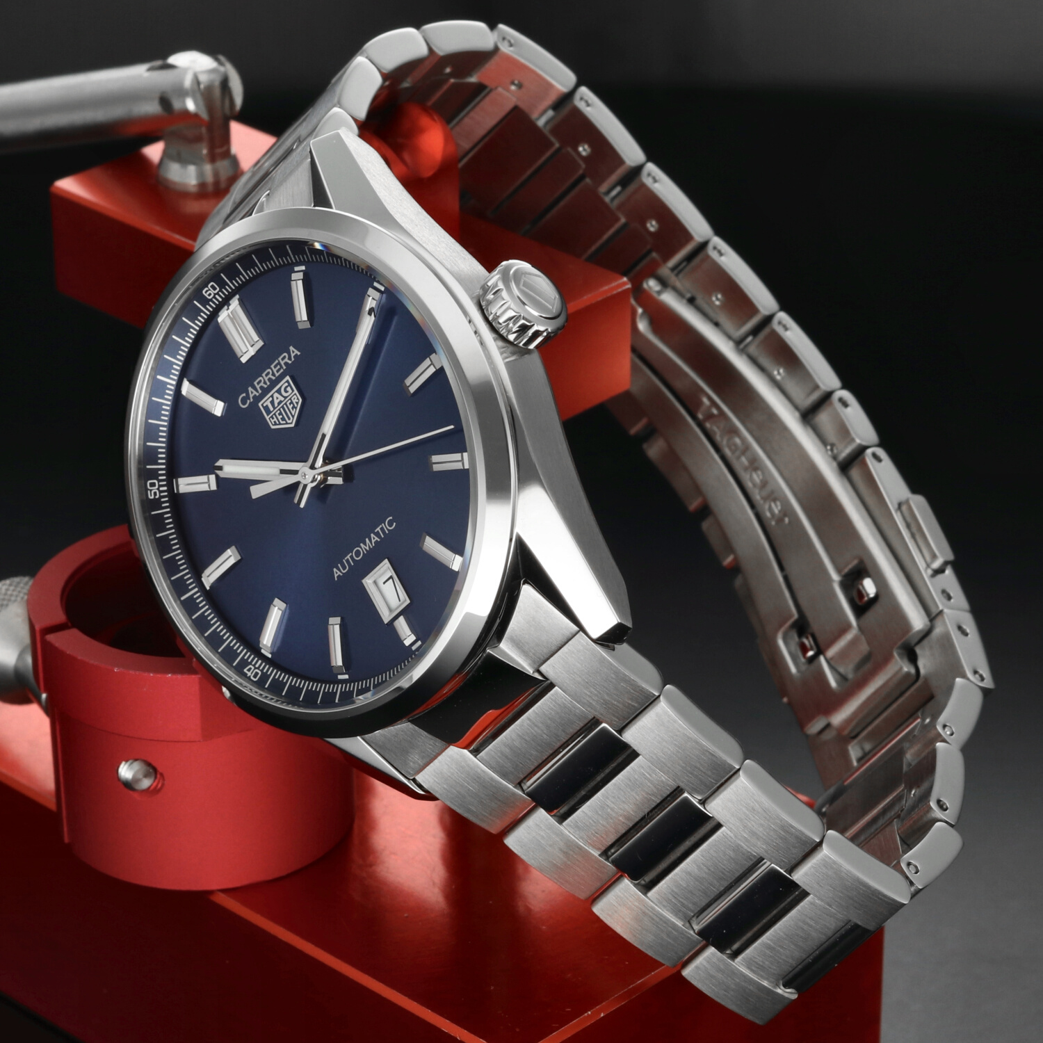 TAG Heuer Carrera Calibre 5 39mm WBN2112.BA0639 Quadrante Blu Automatico Full Set - immagine 3