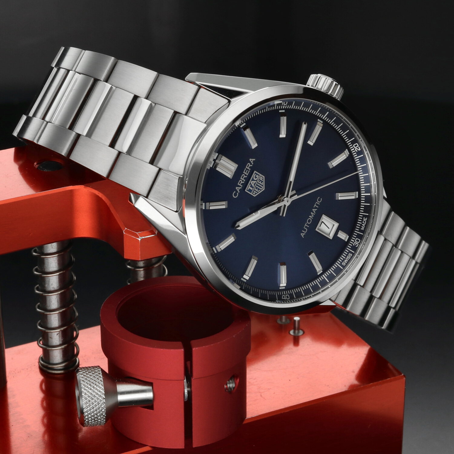 TAG Heuer Carrera Calibre 5 39mm WBN2112.BA0639 Quadrante Blu Automatico Full Set - immagine 5