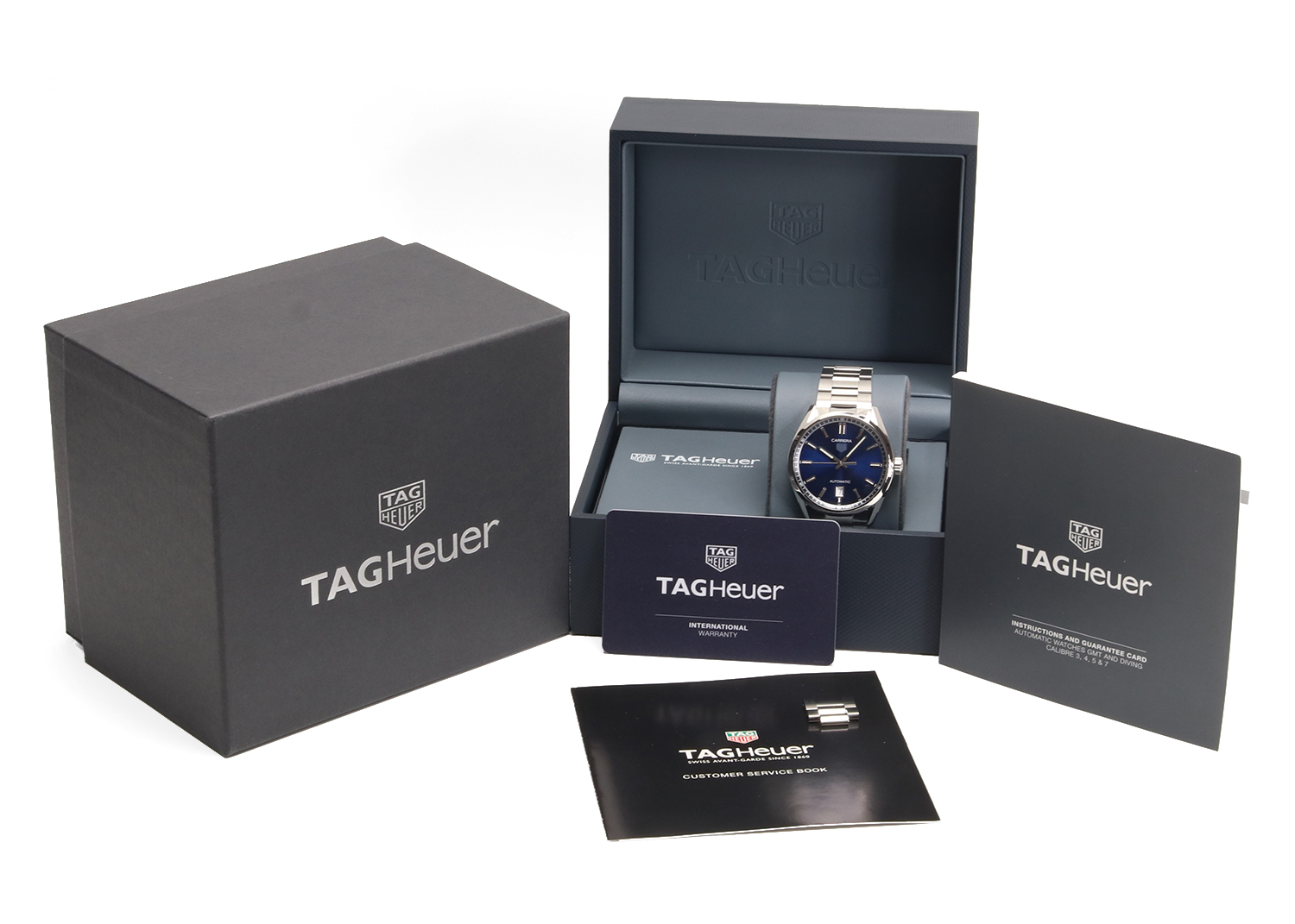 TAG Heuer Carrera Calibre 5 39mm WBN2112.BA0639 Quadrante Blu Automatico Full Set - immagine 16
